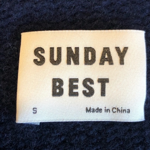 Aritzia Sunday best small navy blue Lamora V-neck boyfriend cardigan - Picture 6 of 12